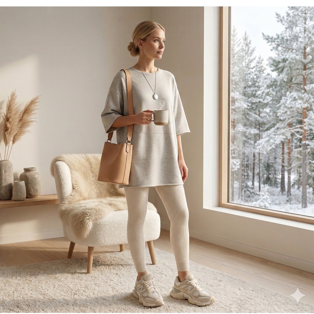 Pure Jill J. Jill Womens Gray Cotton Cashmere Tunic Sweater Pockets Small
